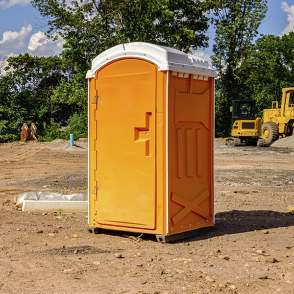 how often are the portable restrooms cleaned and serviced during a rental period in Rosebud County